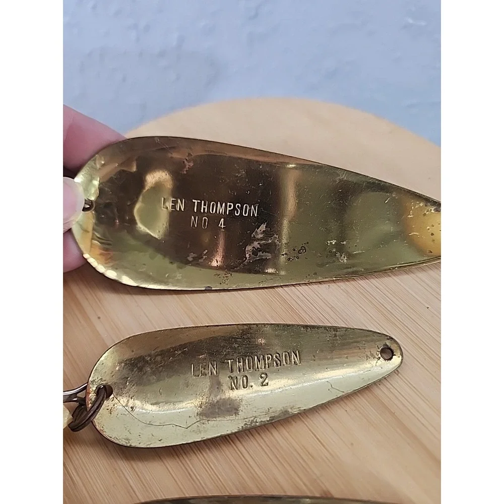 Vintage Len Thompson Spoon Size 3, 4 Walleye Pike‎ Bass Fishing Lures 3 Spoons
